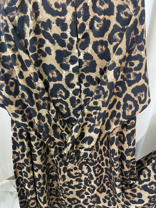 Long Flair Abaya - Cheeta Print