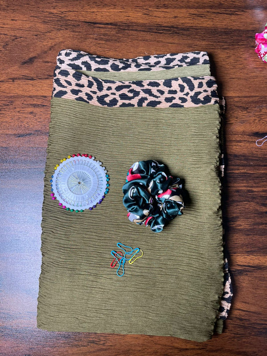 Lawn Crinckle Soft Hijab - Olive