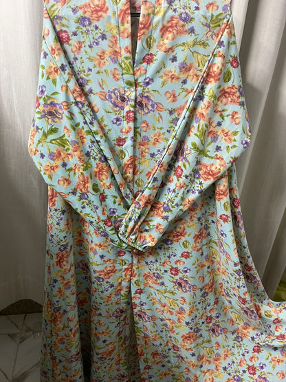Long Flair Abaya With Scrunchie Pins